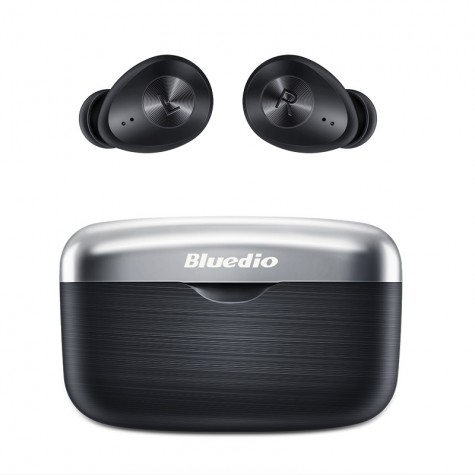 Casti wireless in-ear Bluedio Fi cu cutie de incarcare si transport, Bluetooth 5.0, Chip Qualcomm, Touch control