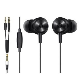Casti in-ear cu fir Bluedio Li, Difuzor de 13mm, 115dB, 32Ω, Microfon HD, Jack placat cu aur, Design magnetic, Negru
