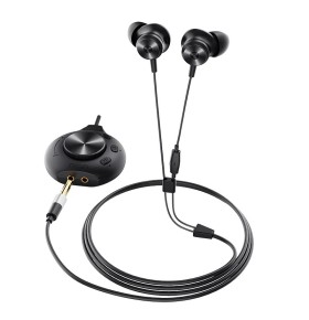 Casti in-ear cu fir Bluedio Li Pro, Placa de sunet 7.1, 115dB, 32Ω, Microfon HD, Jack placat cu aur, Design magnetic, Negru