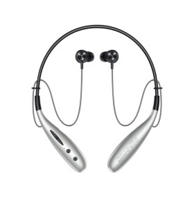 Casti bluetooth in-ear cu guler Bluedio Hn+, 116dB, 32Ω, Microfon, Slot memorie, Bluetooth v5.0, Design magnetic, Silver