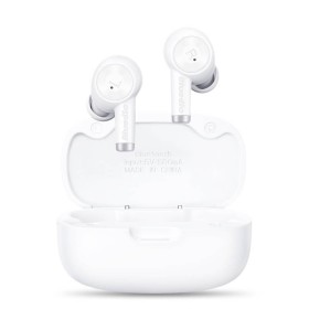Casti bluetooth semi-in-ear Bluedio Elite Ei Alb cu cutie de incarcare si transport, Incarcare wireless, Microfon cu ANC