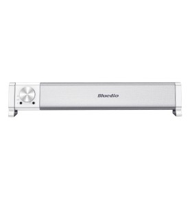Soundbar PC Bluedio LS Alb, Sistem 2.0, Efect 7.1, 3D Surround, Bluetooth 5, Microfon, Alimentare USB